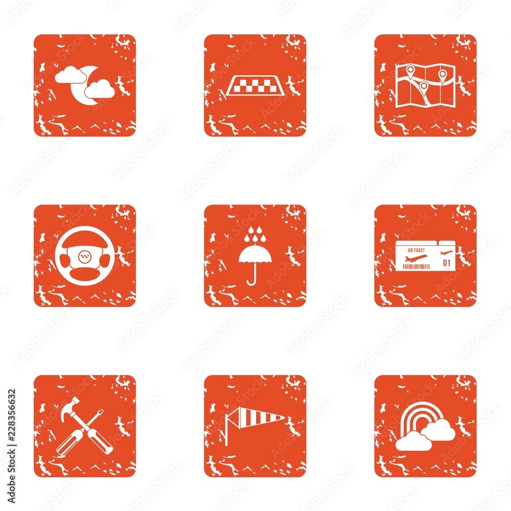 Aufkleber elaborate icons set. grunge set of 9 elaborate vector icons for web isolated on white background