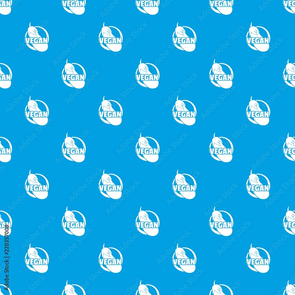 Poster vegan pattern vector seamless blue repeat for any use