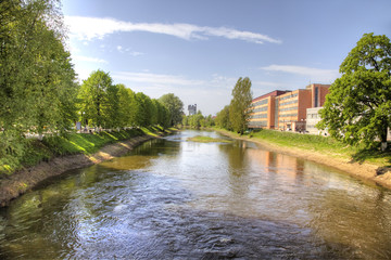 Obraz premium River Pissa. Gusev city