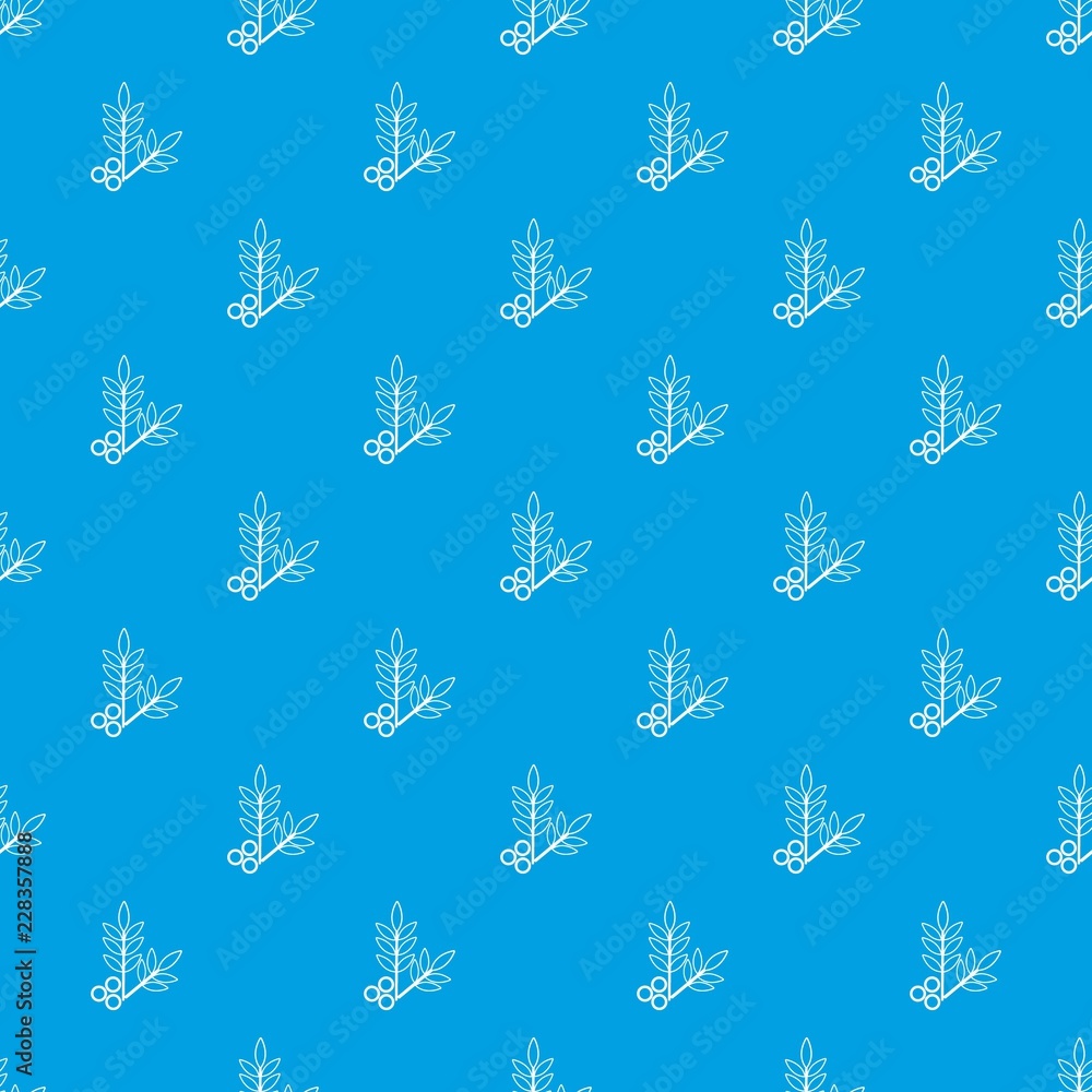 Poster spa eco leafs pattern vector seamless blue repeat for any use