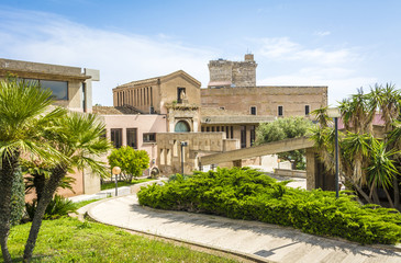 indoor garden to the National Archaeological Museum in the Castle district of Cagliari (The Cidadel of museums), Sardinia. The Museum is in the historic center of Cagliari