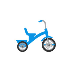 Tricycle baby toy in flat design. Vector cartoon illustration.