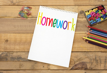 Homework text on notepad
