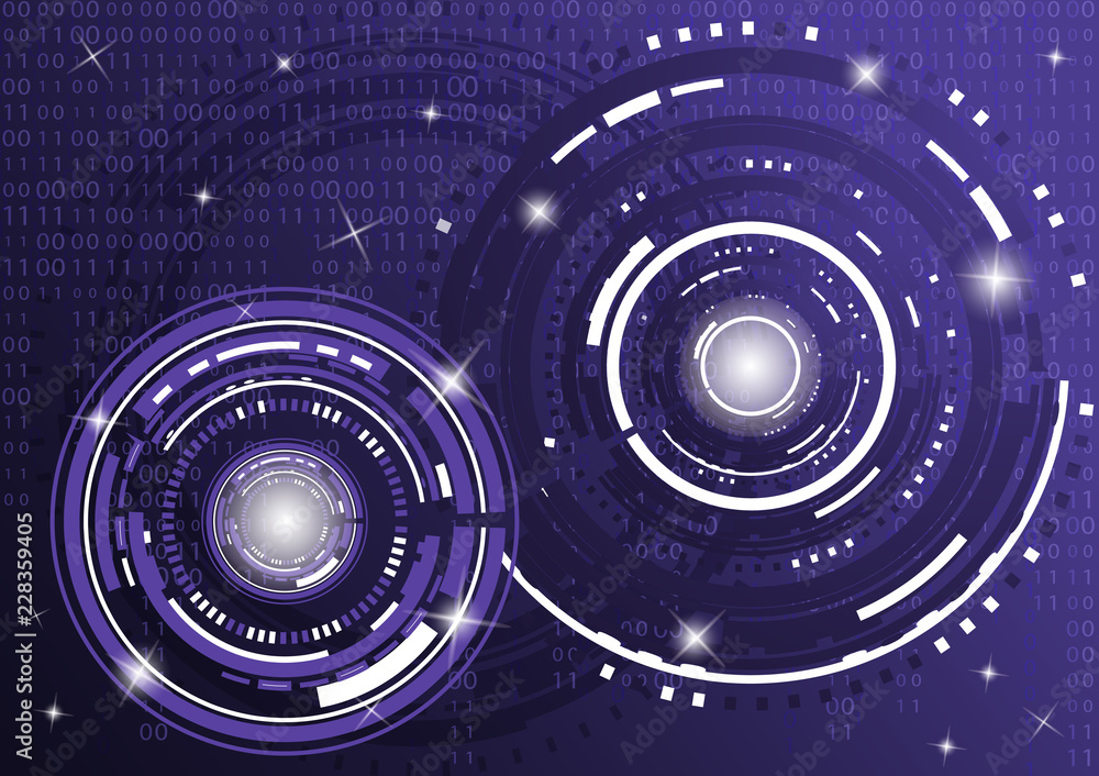 Poster modern abstract technology in design. the concept of communication, innovation. the circle of digita
