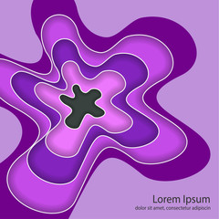 Abstract pattern of layers, wavy shapes and lines. Template for text and message. Modern design. Vector illustration.