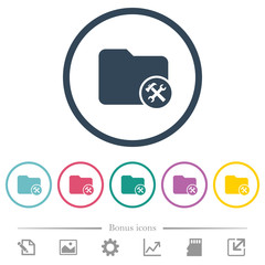 Obraz premium Directory tools flat color icons in round outlines