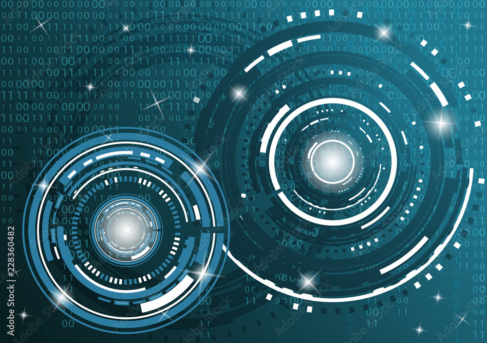 Poster modern abstract technology in design. the concept of communication, innovation. the circle of digita