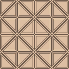 Beige and brown geometric seamless pattern