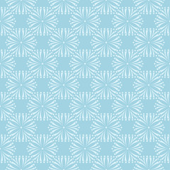 White floral seamless pattern on blue background