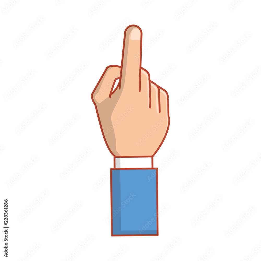 Poster hand pointing with index finger