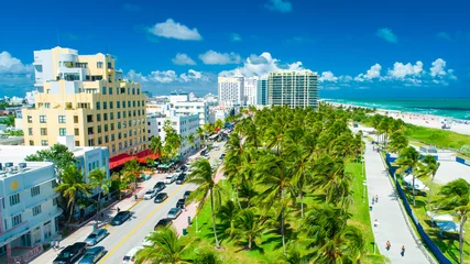 Keuken foto achterwand Luchtfoto Aerial view of Miami Beach, South Beach, Florida, USA. 