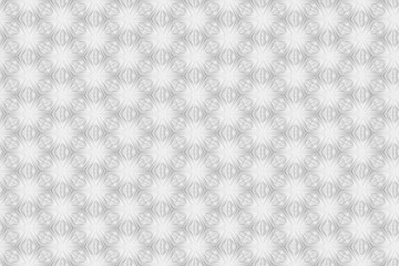 Seamless light texture of three-dimensional elegant flower petals based on hexagonal grid 3D illustration