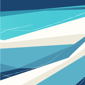 Flowing waves in flat style, abstract illustration