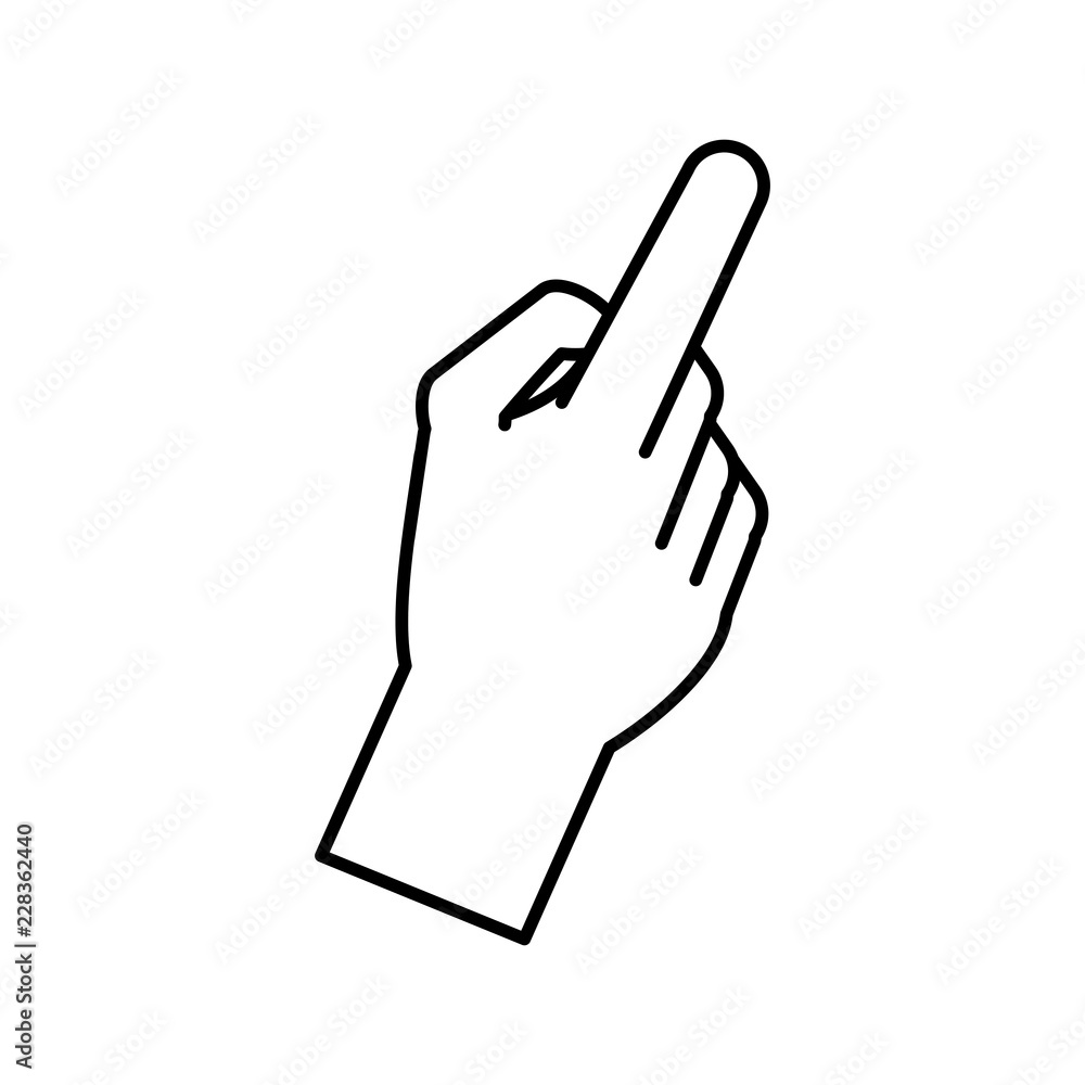 Poster hand pointing with index finger up