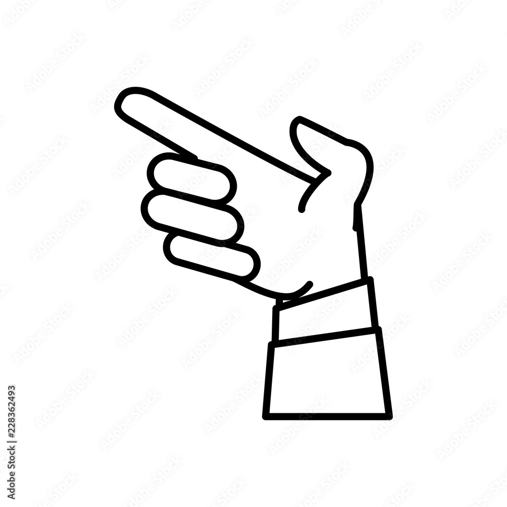 Sticker hand pointing with index finger