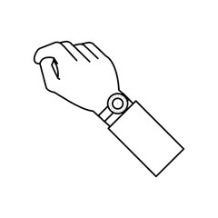 hand with clock isolated icon