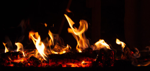 Flame of fire on a black background