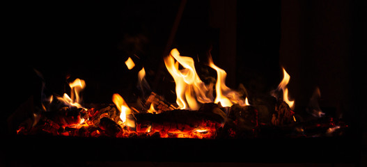 Flame of fire on a black background