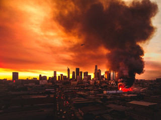 Pallet yard fire in Los Angeles