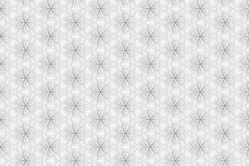 Seamless light texture of three-dimensional elegant flower petals based on hexagonal grid 3D illustration