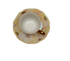cup and saucer isolated on white background