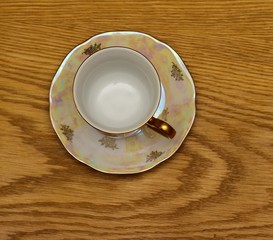 cup of tea on wooden background