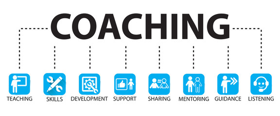 Business Coaching Leadership Mentoring Concept. Vector Illustration - obrazy, fototapety, plakaty