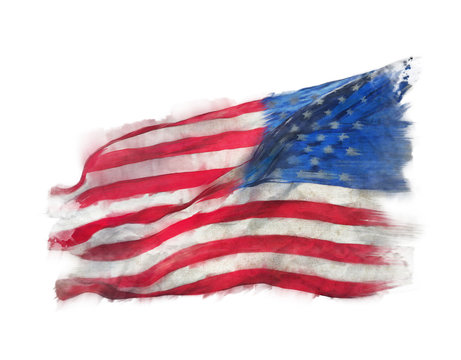 Flag of America watercolor