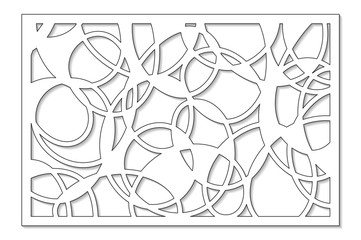 Template for cutting. Abstract line, geometric pattern. Laser cut. Set ratio 2:3. Vector illustration.