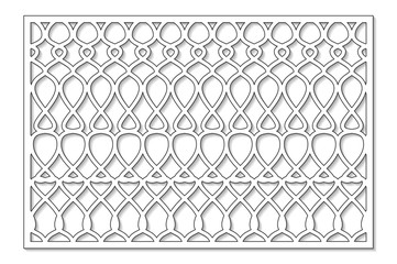 Template for cutting. Abstract line, geometric pattern. Laser cut. Set ratio 2:3. Vector illustration.