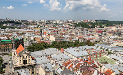 Aerial view of Lviv, Ukraine