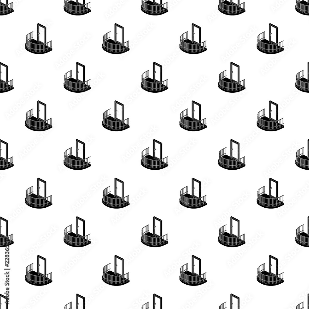 Poster balcony door pattern vector seamless repeating for any web design