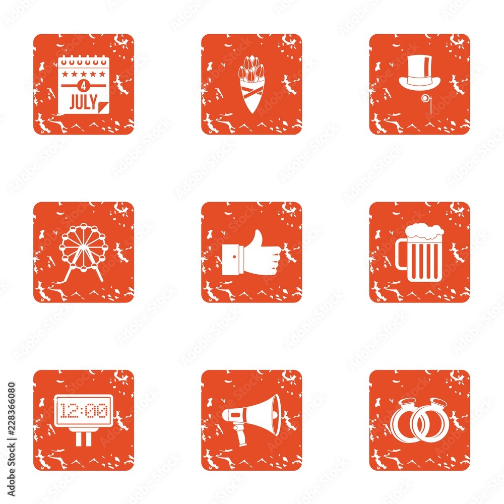 Poster autonomy icons set. grunge set of 9 autonomy vector icons for web isolated on white background