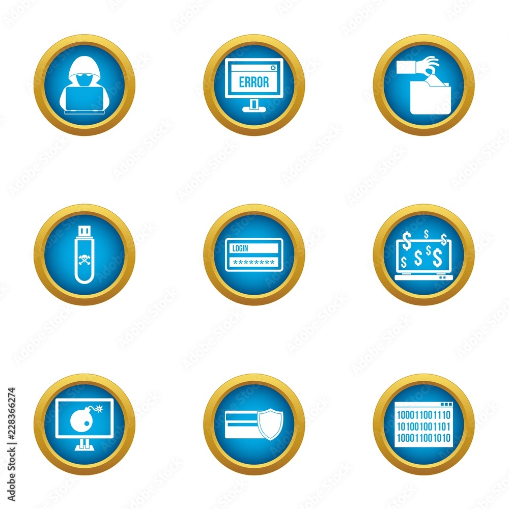 Poster crack icons set. flat set of 9 crack vector icons for web isolated on white background