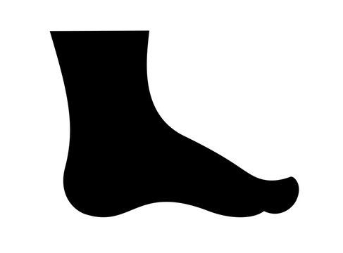 Human foot vector silhouette icon