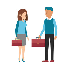 business couple elegant avatar character