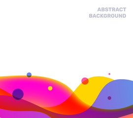 Vector abstract creative illustration of multicolor transparent business wave background with bubble and text.