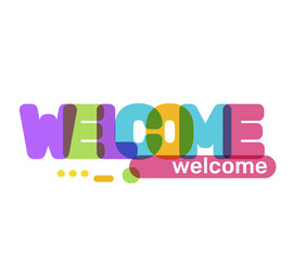 Welcome text colored rainbow concept.