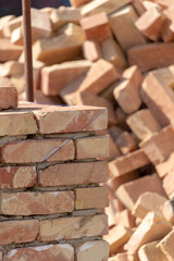 a pile of bricks for building