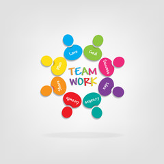 Logo teamwork people with meanings icon vector