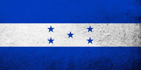 The Republic of Honduras National flag. Grunge background