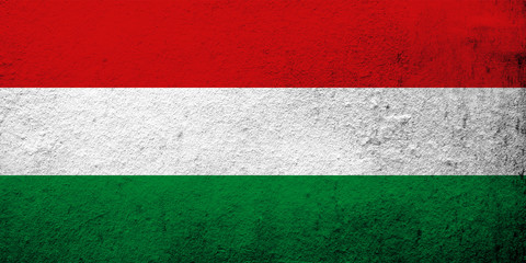 National flag of Hungary. Grunge background