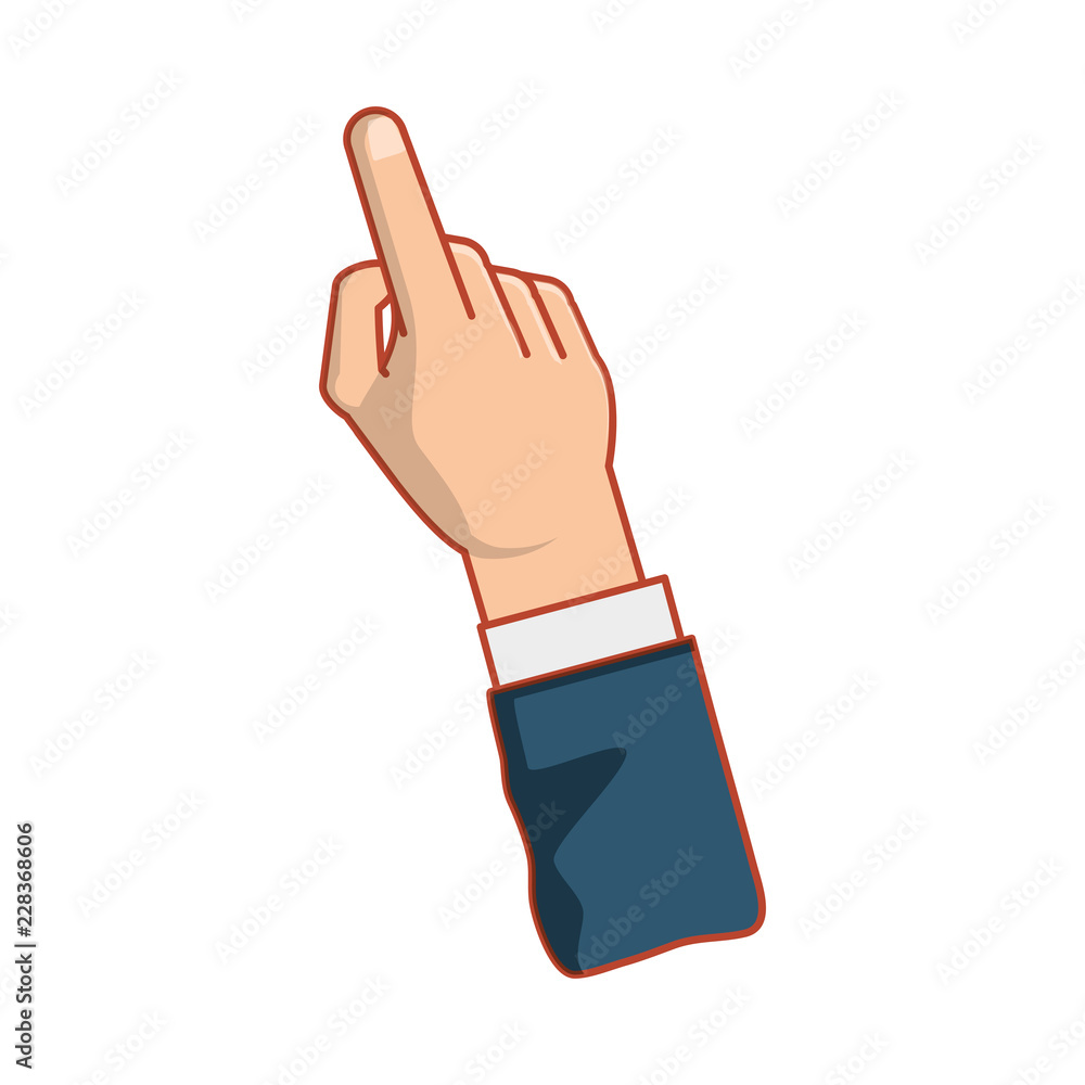 Poster hand pointing with index finger