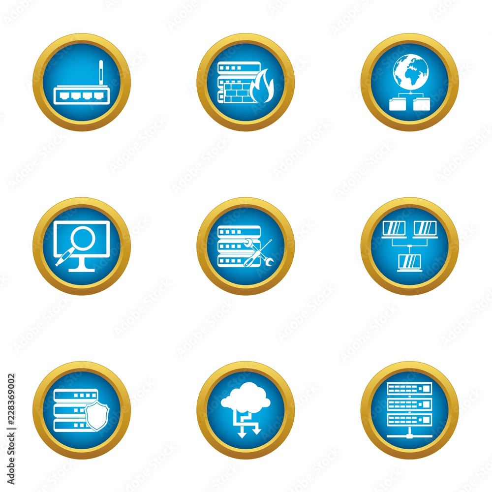 Poster display unit icons set. flat set of 9 display unit vector icons for web isolated on white background
