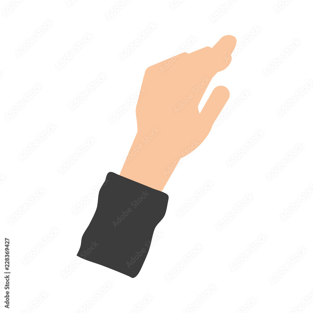 Poster hand pointing with index finger