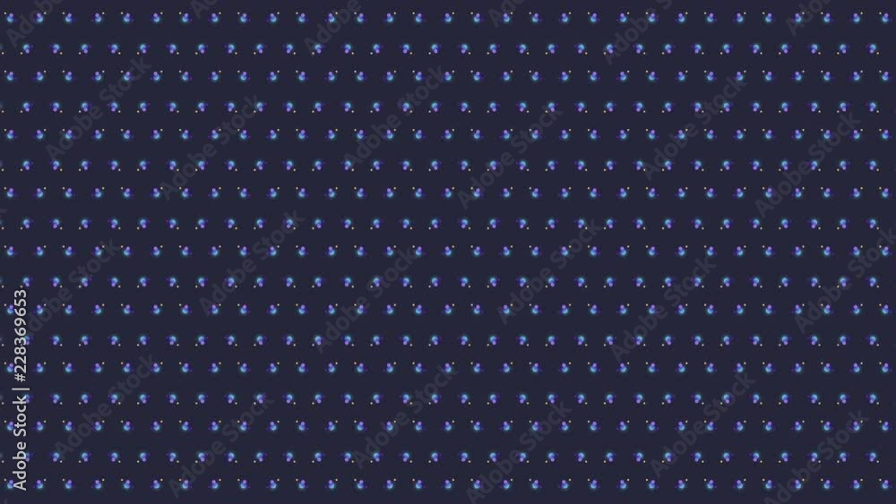 Poster orbiting planets or atoms background in multi color : fully loopable