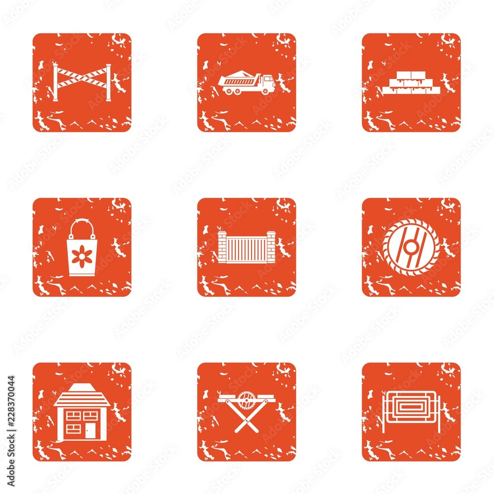 Poster slog icons set. grunge set of 9 slog vector icons for web isolated on white background