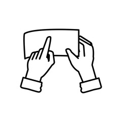hands with document file isolated icon