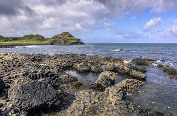 Scenic view of Giant's Causeway, County Antrim, Northern Ireland
