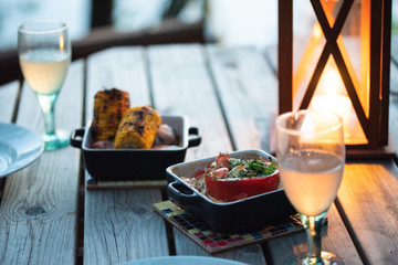 Grilling dinner